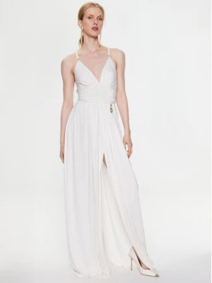 Elisabetta Franchi Sukienka wieczorowa AB-430-32E2-V700 Biały Regular Fit