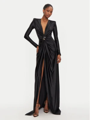 Elisabetta Franchi Sukienka wieczorowa AB-729-47E2-V700 Czarny Regular Fit
