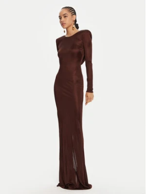 Elisabetta Franchi Sukienka wieczorowa AB-R10-56E2-V690 Brązowy Regular Fit