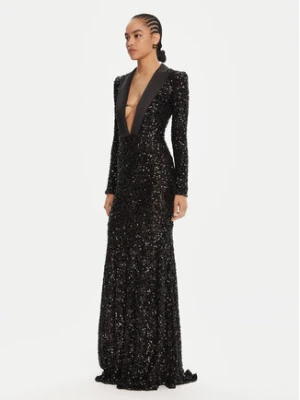 Elisabetta Franchi Sukienka wieczorowa AB-R13-56E2-V860 Czarny Regular Fit
