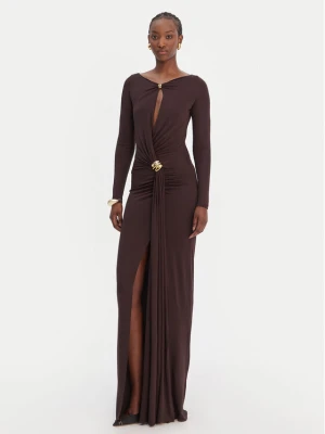 Elisabetta Franchi Sukienka wieczorowa AB-R146-1E2-V750 Brązowy Regular Fit