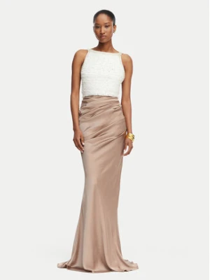Elisabetta Franchi Sukienka wieczorowa AB-R17-62E2-V800 Brązowy jasny Slim Fit