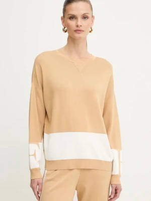 Elisabetta Franchi sweter damski kolor beżowy lekki MK01S56E2