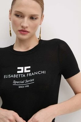 Elisabetta Franchi sweter damski kolor czarny lekki MK81Q46E2