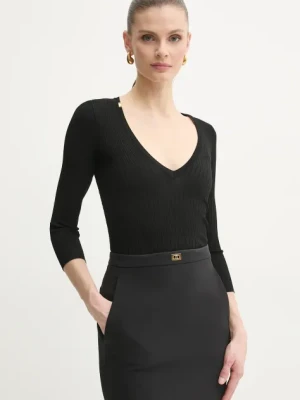 Elisabetta Franchi sweter damski kolor czarny lekki MK98T51E2