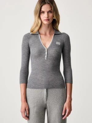 Elisabetta Franchi sweter damski wełniany szary