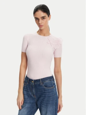 Elisabetta Franchi Sweter MK-55B-51E2 Fioletowy Slim Fit