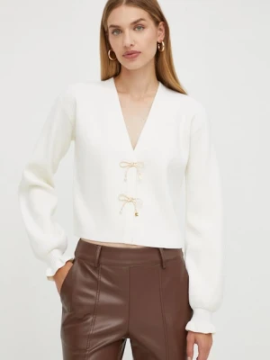Elisabetta Franchi sweter wełniany damski kolor beżowy