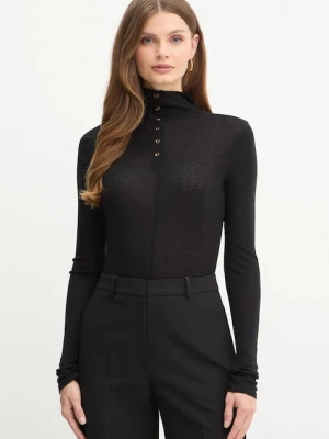 Elisabetta Franchi sweter z dodatkiem wełny damski kolor czarny lekki MD61B56E2