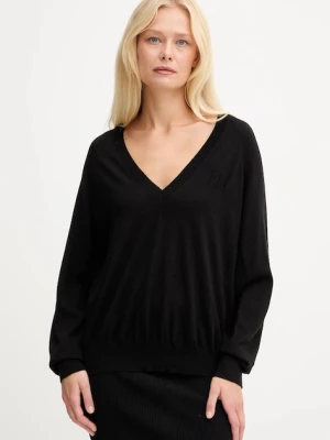 Elisabetta Franchi sweter z dodatkiem wełny damski kolor czarny lekki MK34S57E2