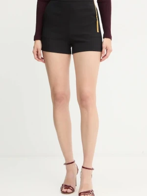 Elisabetta Franchi szorty damskie kolor czarny gładkie high waist SH01757E2
