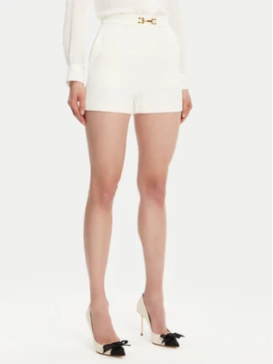 Elisabetta Franchi Szorty materiałowe SH-007-51E2-V240 Biały Regular Fit