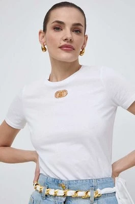 Elisabetta Franchi t-shirt bawełniany damski kolor biały MA52N41E2