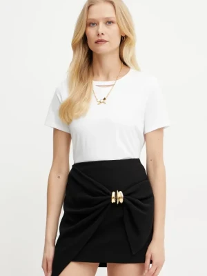 Elisabetta Franchi t-shirt bawełniany damski kolor biały MA02951E2