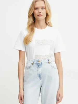 Elisabetta Franchi t-shirt bawełniany damski kolor biały MA03151E2