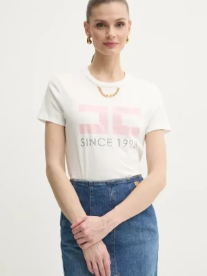 Elisabetta Franchi t-shirt bawełniany damski kolor biały MA03351E2