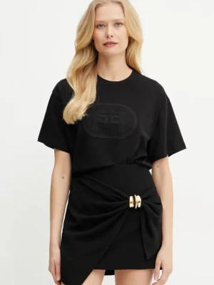 Elisabetta Franchi t-shirt bawełniany damski kolor czarny MA60N51E2