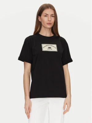 Elisabetta Franchi T-Shirt MA-035-51E2-V170 Czarny Regular Fit