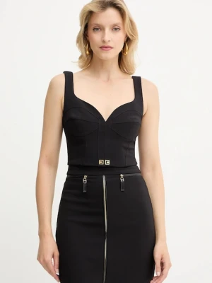 Elisabetta Franchi top damska kolor czarny gładka TO03956E1