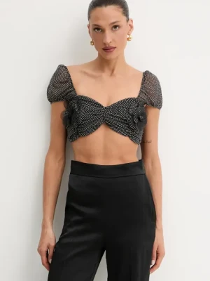 Elisabetta Franchi top damska kolor czarny wzorzysta TO03652E2