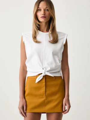 Elisabetta Franchi top damski bawełniany biały