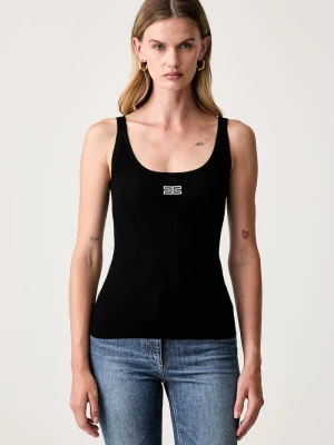 Elisabetta Franchi top damski z wełną czarny