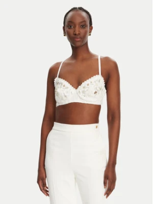 Elisabetta Franchi Top RG00252E2 360 Biały Slim Fit