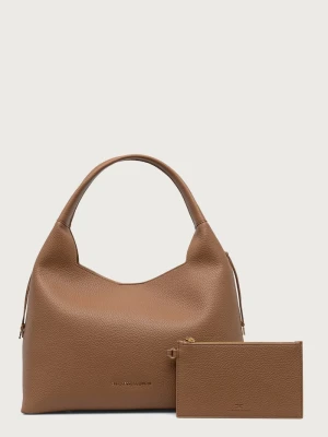 Elisabetta Franchi torebka shopper damska z imitacji skóry beżowy