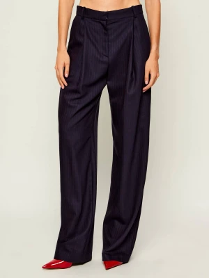 Elisabetta Franchi Wełniane spodnie | Regular Fit granatowy