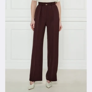 Elisabetta Franchi Wełniane spodnie z paskiem | flare fit