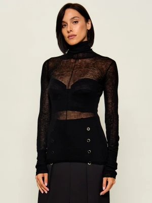 Elisabetta Franchi Wełniany golf | Slim Fit czarny