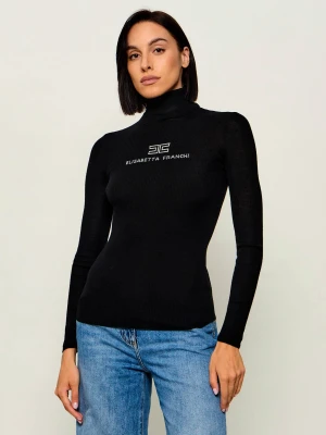 Elisabetta Franchi Wełniany golf | Slim Fit czarny