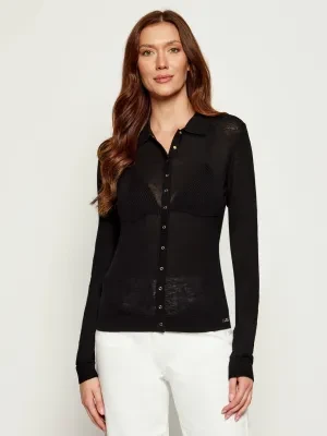 Elisabetta Franchi Wełniany kardigan | Slim Fit