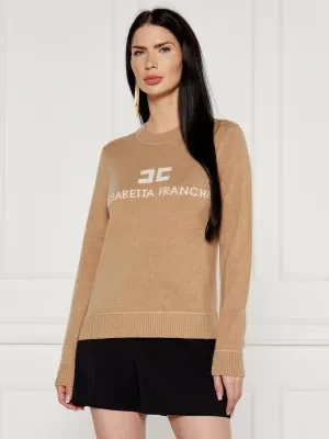 Elisabetta Franchi Wełniany sweter | Regular Fit | z dodatkiem kaszmiru