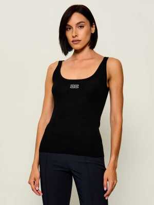 Elisabetta Franchi Wełniany top | Slim Fit czarny