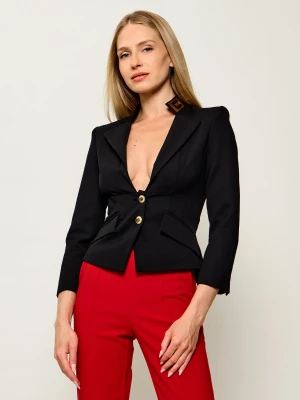 Elisabetta Franchi Żakiet | Slim Fit | z dodatkiem wełny czarny