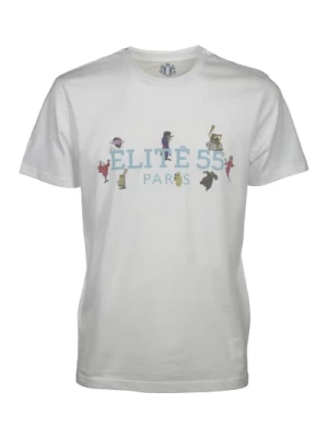 Elite Bawełniany T-shirt z Nadrukiem na Przodzie Equipe 55