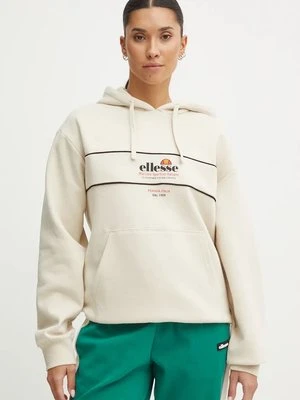 Ellesse bluza GALSTER damska kolor beżowy z kapturem z nadrukiem SGX20922