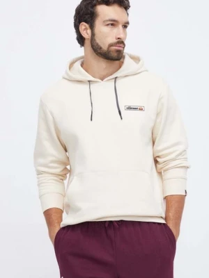 Ellesse bluza męska kolor beżowy z kapturem gładka