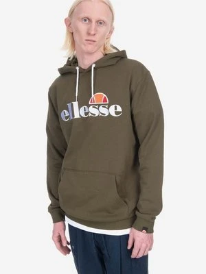 Ellesse bluza SHK13288 Ferrer męska kolor zielony z kapturem gładka SHK13288-KHAKI