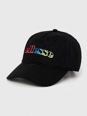 Ellesse czapka z daszkiem bawełniana kolor czarny z nadrukiem SARA3012-BLACK