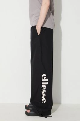 Ellesse spodnie dresowe bawełniane kolor czarny z nadrukiem SGR17960-BLACK