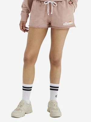 Ellesse szorty bawełniane Colieur kolor różowy z aplikacją medium waist SGM14015-PINK