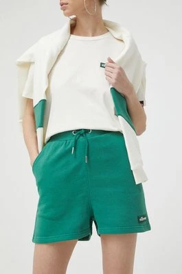 Ellesse szorty damskie kolor zielony z aplikacją high waist