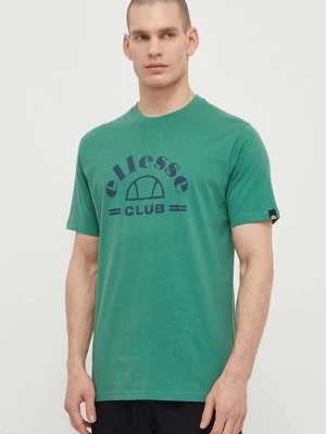 Ellesse t-shirt bawełniany Club T-Shirt męski kolor zielony z nadrukiem SHV20259