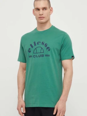 Ellesse t-shirt bawełniany Club T-Shirt męski kolor zielony z nadrukiem SHV20259