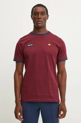 Ellesse t-shirt bawełniany FERDORINI męski kolor bordowy z aplikacją SHR12637