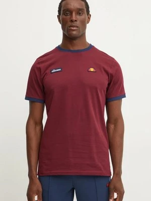 Ellesse t-shirt bawełniany FERDORINI męski kolor bordowy z aplikacją SHR12637