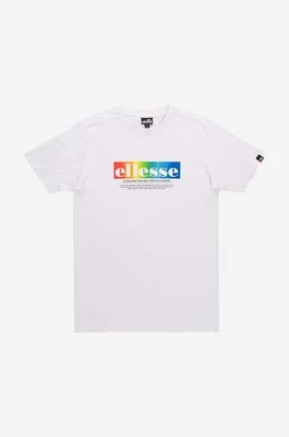 Ellesse t-shirt bawełniany kolor biały z nadrukiem SHR17634-WHITE