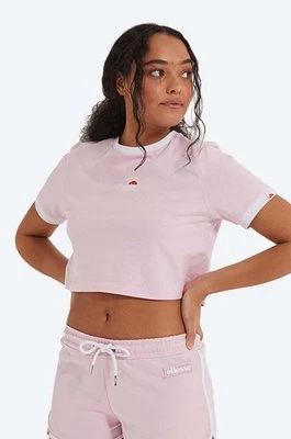 Ellesse t-shirt bawełniany kolor różowy SGJ11884-WHITE